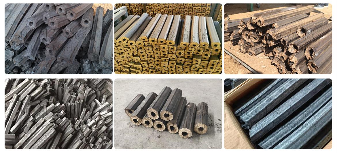 The final products of sawdust extrude machine