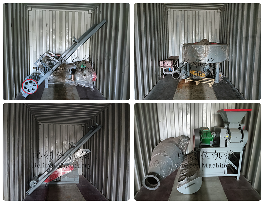 Charcoal making machine production line shipping to India