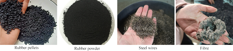 Final Products of Waste Tire Recycling Equipment
