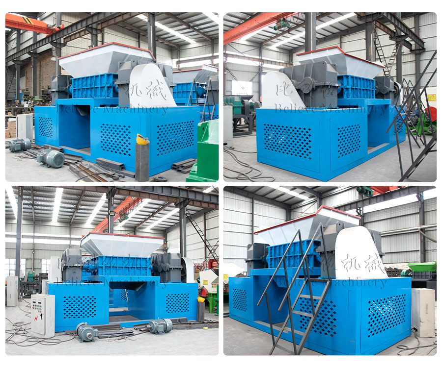 Double shaft shredder in factory